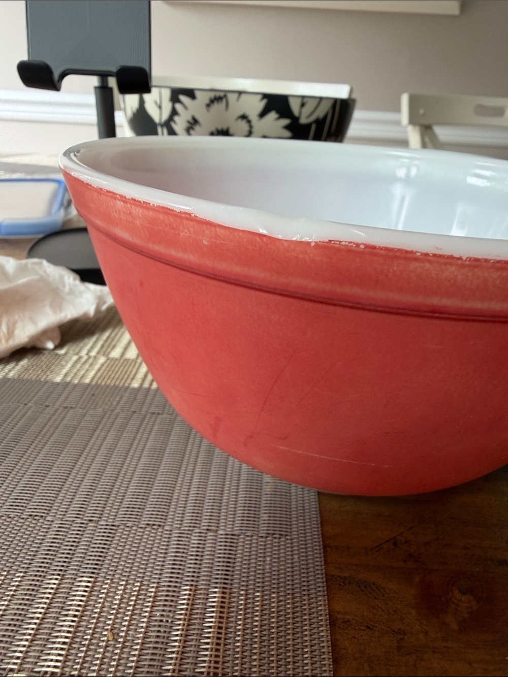 Colorful Ceramic Pyrex Mixing Bowl Set - Red, Teal, Blue - Picture 8 of 10